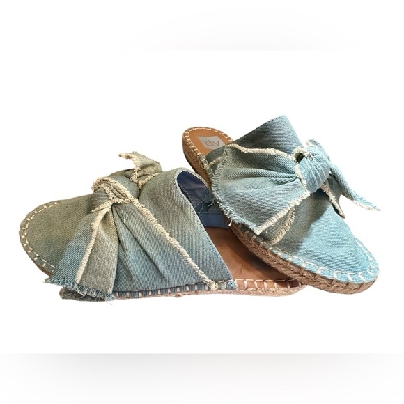 Dolce Vita DV Blue Denim Knotted Bow Espadrille Slide Slip On Women's Size 7.5​​ - Picture 6 of 10